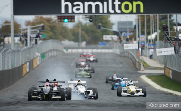Hamilton 400, the start of the Toyota Racing Series race and a closer shot of today's race
